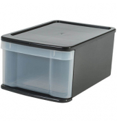 Aufbewahrungsbox 135008, 11 Liter mit Deckel, außen 370x260x175mm, Kunststoff schwarz