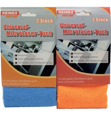 Universal Mikrofaser-Tuch, 12er Pack sortiert, je 6 orange und blau