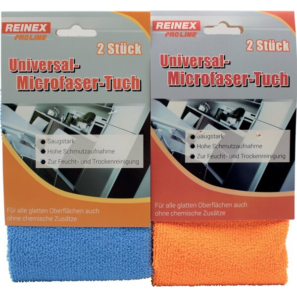 4068400012722 - Universal Mikrofaser-Tuch 12er Pack sortiert je 6 orange und blau 4068400012722 Reinex 4068400012722 - Universal Mikrofaser-Tuch 12er Pack sortiert je 6 orange und blau 4068400012722 Reinex
