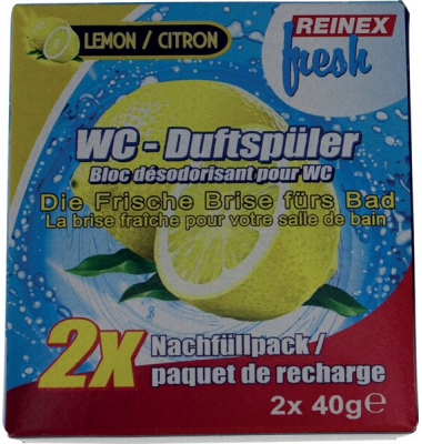WC-Duftspüler Nachfüllung Lemon, 2er passend für Duftspüler 1044,1045,10709