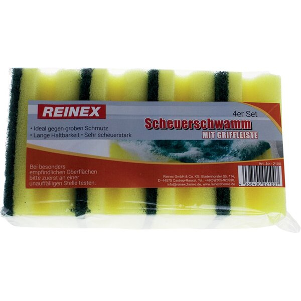 4068400021007 - Scheuerschwamm 4er Pack mit rauer und weicher Schwammseite 4068400021007 Reinex