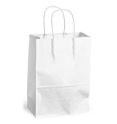 Papiertragetasche, 30108498, bis 5kg, 3,5 Liter, au&szlig;en 18x8x24cm, Papier, wei&szlig;