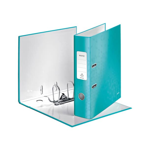 4002432134991 - Ordner WOW 1005-00-26 A4 80mm breit PP vollfarbig glänzend gemustertrt eisblau 4002432134991 Leitz