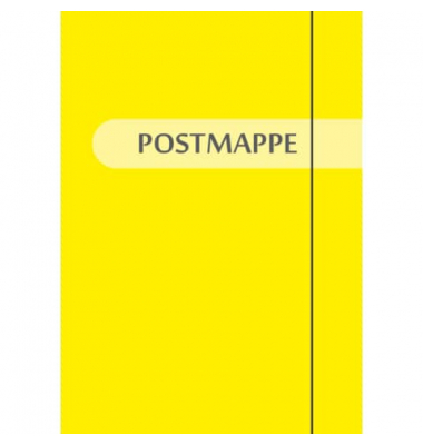Postmappe 46319, A4 gelb Karton 400g, f&uuml;r ca. 220 Blatt  (80 g/m&sup2;), mit 3 Einschlagklappen