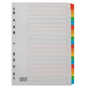 Kartonregister 6539, A bis Z, A4, 160 g/m&sup2;, farbige Taben, 20-teilig