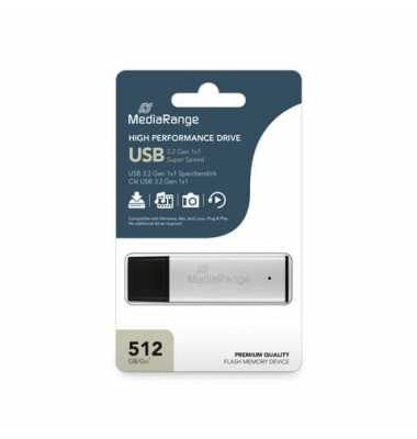USB-Stick MR1904, schwarz/silber, USB 3.0, 512 GB