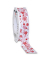 Geschenkband Cavalese 8672520-601, Schneeflocken, 25mm x 20m, weiß/rot