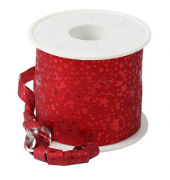 Geschenkband Glitter Star 20109-609, Sterne, 10mm x 100m, rot