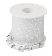Geschenkband Glitter Star 20109-631, Sterne, 10mm x 100m, silber