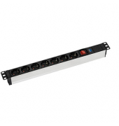 as-Schwabe 19 Zoll RACK 7-fach Steckdosenleiste für Serverschrank 2,0 m schwarz