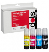  schwarz, cyan, magenta, gelb Tintenflaschen kompatibel zu EPSON 102 (T03R640), 4er-Set