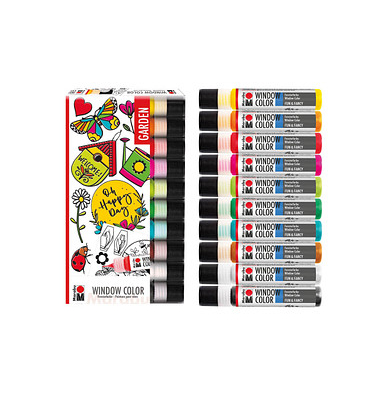 Garden Fenstermalfarben farbsortiert 10 x 25,0 ml   Fenstermalfarbe