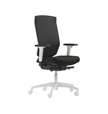B&uuml;rostuhl AdJust evo mesh, schwarz / wei&szlig;, mit verstellbaren Armlehnen, bis 120kg, ohne Kopfst&uuml;tze