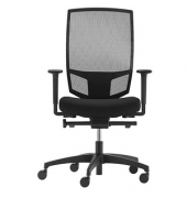 B&uuml;rostuhl AdJust evo mesh, schwarz / schwarz, mit verstellbaren Armlehnen, bis 120kg, ohne Kopfst&uuml;tze