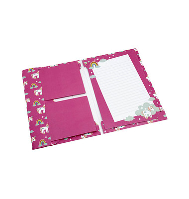 artoz Briefpapier mit Briefhüllen Einhorn pink ca. DIN A5 80 gqm 1 Pack