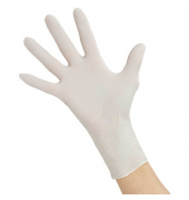 Einweghandschuhe WHITE WAVE, Nitril, lebensmittelecht, weiß, Größe 9 / L,