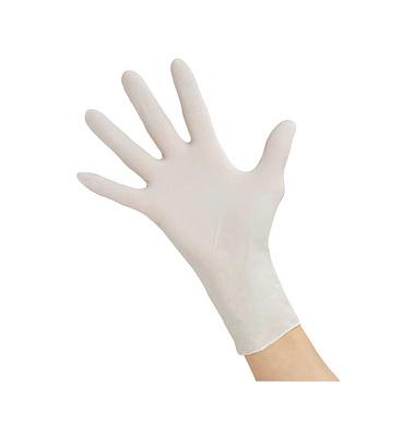 Einweghandschuhe WHITE WAVE, Nitril, lebensmittelecht, weiß, Größe 9 / L,