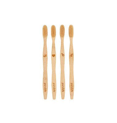 4 pandoo Zahnbürsten