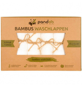 6 pandoo Waschlappen Bambus weiß 25,0 x 25,0 cm