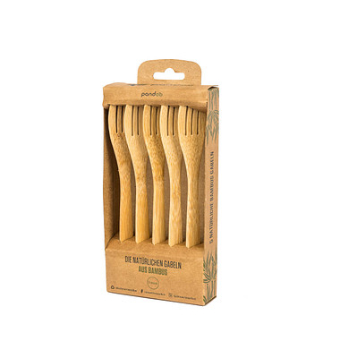 5 pandoo Mehrweg-Gabeln Holz