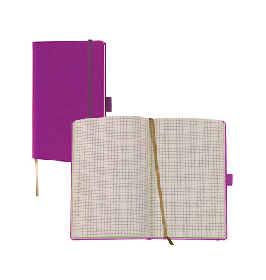 Notizbuch Q22 25-477, Tucson, violett, A6, kariert, 80g, 96 Blatt / 192 Seiten