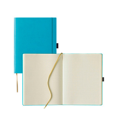 Notizbuch Q28 25-930, Tucson, blau, A4, kariert, 80g, 120 Blatt / 240 Seiten
