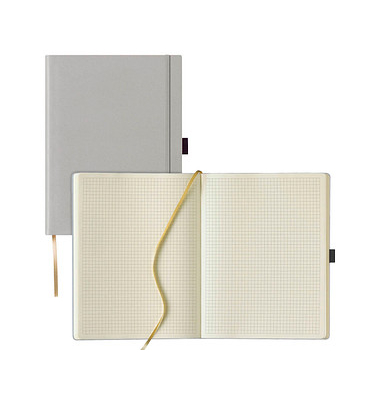Notizbuch Q28 25-488, Tucson, grau, A4, kariert, 80g, 120 Blatt / 240 Seiten