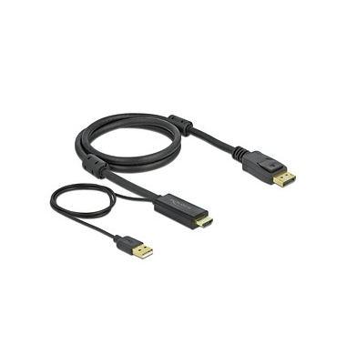 DeLOCK HDMIDisplayPort HDMI-Kabel 4K 30 Hz 1,0 m schwarz