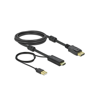 DeLOCK HDMIDisplayPort HDMI-Kabel 4K 30 Hz 2,0 m schwarz