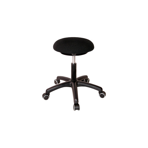 4260046923206 - meychair Arbeitsdrehhocker gepolstert mit Stoffbezug Gasfeder-Höhenverstellung Fünffußgestell mit Rollen