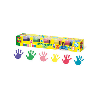 SES Creative Fingerfarben farbsortiert 6x 120,0 ml