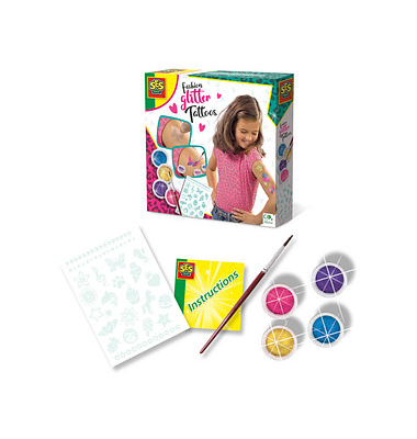 SES Creative Klebetattoo-Set Fashion Glitter verschiedene Motive