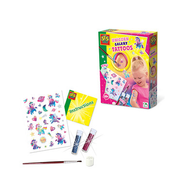 SES Creative Klebetattoo-Set Galaxy Einhorn verschiedene Motive