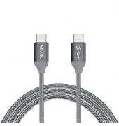USB C USB-Kabel mit Emarker Chip 1,0 m silber