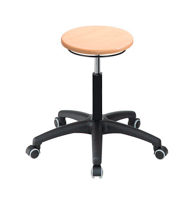 Hocker 09053 Assistant Basic, buche, mit Rollen, höhenverstellbar, bis 120kg