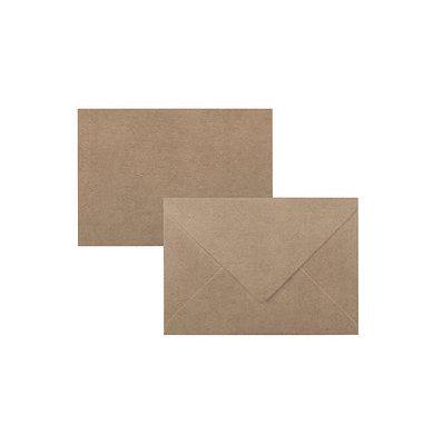 Briefumschlag aus braunem Kraftpapier DU700 C6 ohne Fenster nassklebend 100g braun