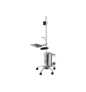 Computertisch FPMA-MOBILE1800, bis 180cm (H), silber / silber