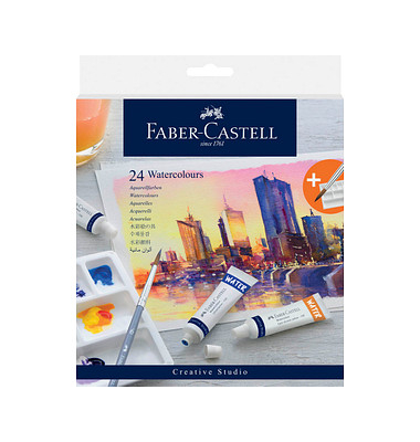 24 FABER-CASTELL Aquarellfarben farbsortiert 24 x 9,0 ml