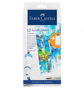 12 FABER-CASTELL Acrylfarben farbsortiert 12 x 20,0 ml