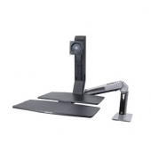 ergotron Monitor-Maus-Tastatur-Halterung Work-Fit A, LCD LD mit Arbeitsfläche+ 24-317-026 schwarz, silber für 1 Monitor, 1 Tasta