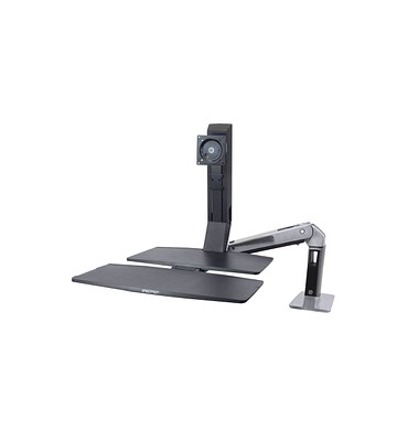 ergotron Monitor-Maus-Tastatur-Halterung Work-Fit A, LCD LD mit Arbeitsfläche+ 24-317-026 schwarz, silber für 1 Monitor, 1 Tasta