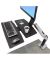 ergotron Monitor-Maus-Tastatur-Halterung Work-Fit A, LCD LD mit Arbeitsfläche+ 24-317-026 schwarz, silber für 1 Monitor, 1 Tasta