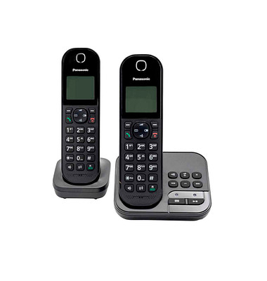 Panasonic KX-TGC422GB Duo Schnurloses Telefon-Set mit Anrufbeantworter schwarz