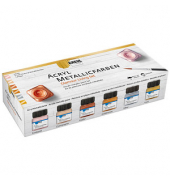 6 KREUL Metallicfarben Glamour Living Acrylfarben farbsortiert