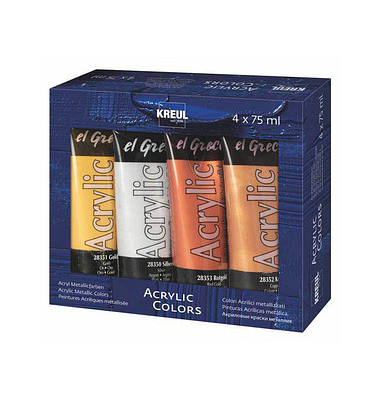 4 KREUL Metallic Colors Acrylfarben farbsortiert 4 KREUL Metallic Colors Acrylfarben farbsortiert