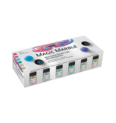 6 KREUL Magic Marble Marmorierfarben farbsortiert 6 x 20,0 ml