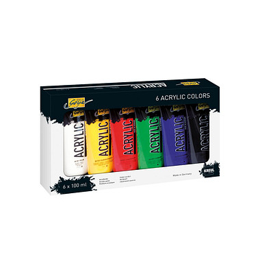 6 KREUL SOLO GOYA Acrylfarben farbsortiert 6 x 100,0 ml 6 KREUL SOLO GOYA Acrylfarben farbsortiert 6 x 100,0 ml