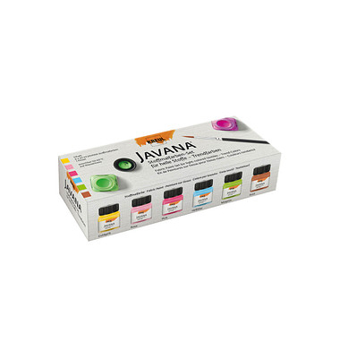 6 KREUL Javana Trendfarben Stoffmalfarbe farbsortiert 6 x 20 ml 6 KREUL Javana Trendfarben Stoffmalfarbe farbsortiert 6 x 20 ml