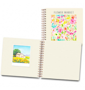 Notizbuch LU QPOLA21 03, Polaroid Flower Market, beige, A5, punktkariert, 120g, 50 Blatt / 100 Seiten
