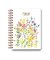 Notizbuch LU MYJOURNEY 04, MyJourney Tageszielbuch Wildblumen, weiß, A5, blanko, 120g, 50 Blatt / 100 Seiten
